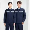Traje de Ropa de Trabajo de Manga Larga para Primavera y Otoño Traje de Ropa de Trabajo de Protección Laboral Chaqueta con Banda Reflectante 100% Algodón Traje de Ropa de Trabajo de Protección Laboral