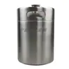 Acero inoxidable 304, acabado cepillado, barril de cerveza fresca, recipiente de cerveza metálico, 2L, con tapa roscada, recipiente de almacenamiento, hecho a medida