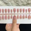 30 piezas de uñas postizas hechas a mano de talla única con efecto rubor prehecho, versátiles y no dañinas para las uñas