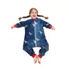 Mengqili Transfronterizo Ignífugo Franela Infantil con Pies Saco de Dormir Dibujos Animados Bebé Anti-patadas Pijama de Una Pieza Venta al por Mayor