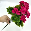 Flores Artificiales de Fábrica Fuente Selección Transfronteriza de Flores Falsas, Flores de Begonia de Siete Cabezas para Boda, Hogar, Restaurante, Decoración de Hotel