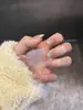 30 Piezas de Puntas Populares de Uñas Artísticas Domésticas, Colección Dulce y Linda de Nudo de Lazo Ojo de Gato Estilo Francés, Puntas de Uñas Portátiles al por Mayor