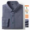 Camisa de Manga Larga de Algodón Modal para Hombre, Nueva Otoño/Invierno 2026, Camisa Casual a Rayas con Cuello de Botones, Amigable con la Piel, para Hombre