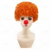 Peluca Afro Arcoíris de Payaso Cabello Rizado de Colores Día de Halloween Divertido Set de Disfraz [Personalizado]