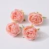 Rosa artificial com borda queimada estilo retrô cabeça de flor de alta qualidade decoração de casamento parede de flores diy conjunto para fotografia de flores