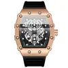Reloj de Cuarzo de Moda Binbond con Forma de Barril, Reloj Deportivo Hueco para Hombre, Transmisión en Vivo Transfronteriza, Dropshipping