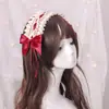 Puesto mayorista diadema Lolita tocado de niña japonesa linda accesorios para el cabello Lolita diadema de encaje de sirvienta cosplay