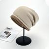 Gorro rizado de lana roja de red para mujer, cálido gorro de invierno de estilo japonés con punta cerrada y múltiples combinaciones, gorro de punto de moda para confinamiento.