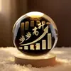 A Temporada de Formatura Tem um Futuro Brilhante Ornamento de Mesa Bola de Cristal 3D Criativa Base Luminosa de Madeira Luz Noturna Presente para Estudante