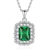Transmisión en Vivo de Tiktok Dropshipping Collar de Plata S925 Floral Esmeralda Accesorios para Mujer Regalo Cadena para Clavícula Conmemorativa Colgante