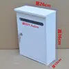 Buzón de Hierro Blanco Tratado Montado en Pared Exterior Impermeable Buzón de Opiniones Postales Buzón de Cartas Buzón de Periódicos