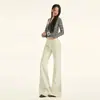 Pantalones Acampanados Casuales Deportivos Adelgazantes de Lana Acetato con Estructura Segmentada, Nuevos de Verano 2026, Tendencia, para Mujer, Venta al por Mayor