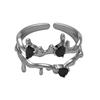 Anillo Thorns Dark Angel para mujer, moderno, de nicho, de alta gama, sin decoloración, apertura ajustable, para novia y pareja.