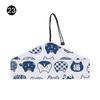 Bolsa de almacenamiento para palillos de estilo japonés, tela de algodón y lino estampada, bolsillo, vajilla portátil, juego de palillos de cuerda de viaje