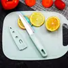 Set de Cuchillos para Comida de Bebé, Cuchillo de Cocina, Cuchillo para Frutas, Tijeras, Tabla de Cortar, Set de Herramientas para Bebé Dos en Uno, Pelador Tres en Uno