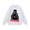 Camiseta de manga corta con estampado de personajes de rap hip-hop americanos, estilo retro desgastado, para hombres y mujeres, estilo vintage hip-hop, de manga larga.