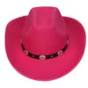 Sombrero de copa rizado de mezclilla occidental transfronterizo nuevo sombrero de fieltro estilo Xizang otoño e invierno retro sombrero de Jazz británico
