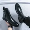 Botas Chelsea exclusivas transfronterizas talla grande para hombre estilo británico de moda de caña alta de cuero con cremallera lateral Botas Martin de media caña caballero