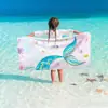 Toalha de banho infantil com estampa de desenho animado em microfibra, toalha de praia transfronteiriça Amazon, secagem rápida, absorvente para natação