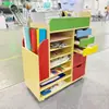 Mesa de Arte Móvel para Jardim de Infância Sala de Aula de Artes Armário de Armazenamento de Papel de Desenho em Madeira Maciça Estúdio de Educação Infantil Rack Organizador Armário de Artes