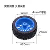 Rueda de Goma de Alta Fricción para Robot de Neumáticos de 65mm Rueda Pequeña Agujero en Forma de D 1:10 Forros Interiores de Algodón-Poliéster