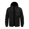 Nueva chaqueta con capucha de estilo americano para hombre para otoño, ropa de trabajo negra versátil moderna funcional casual exterior