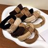 Estilo coreano bonito urso headband alta elástica elástico corda de laço de cabelo das mulheres novo estilo de faixa de cabelo durável bolas cocar caso de couro
