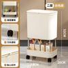 Cubo de basura móvil con ruedas Estante de almacenamiento doméstico de tres niveles nuevo con tapa Estante de almacenamiento de tres en uno para dormitorio sin dobleces