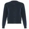 Novo cardigã de botões slim-fit retrô europeu e americano para o início do outono, com design descontraído e estiloso, gola redonda e mangas compridas, um top de tricô moderno para mulheres