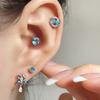 Clavos de Hueso de Oído de Acero de Titanio Diseño de Nicho Zircón Azul Lazo Clavos Cocleares Exquisitos Lujo Ligero Perforación de Oreja Tendencia al por Mayor
