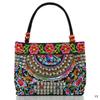 Bolsa Bordada Estilo Étnico Bolsa Bordada con Cuentas de Madera Fénix Bolso de Mano Bordado Oriental Bolso de Mano