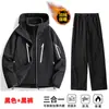Conjunto de Traje de Esquí Colorido de Moda para Hombre, Chaqueta 3 en 1 con Forro Polar, Cortavientos, Resistente al Agua, Chaqueta de Nieve Cálida y Pantalones de Nieve