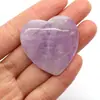 Cuentas de piedra natural y cristal no porosas de 40 mm de grosor y 10 mm en forma de corazón de color morado oscuro, sueltas, para accesorios de joyería DIY, venta al por mayor