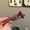 Pinza para el pelo de lana de cordero morada con lazo estilo coreano Pinza Bb Pinza para flequillo Pasador de pelo Pinza versátil para la frente