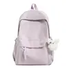 Mochila escolar para estudantes universitárias, versão coreana, grande capacidade, mochila simples de cor sólida para alunos do ensino fundamental II e médio, unissex
