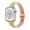 Adecuado para Apple Watch 9/8/7/6/5/SE Correa de Reloj de Acero Inoxidable de Siete Perlas para Mujer Cintura Delgada de Apple Ajuste Delgado
