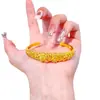 Pulsera Floral de Latón Chapado en Oro Incrustada con Diamantes con un Toque Lujoso y Sofisticado, Brazalete Abierto de Oro Clásico y Sencillo Que No Se Desvanecerá con el Tiempo