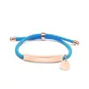 Pulsera Personalizada con Logo de Publicidad Transfronteriza, Pulsera Trenzada de Acero de Titanio Grabado con Corazón Diagonal Multicolor para Regalo Navideño