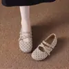 2026 Zapatos de Mujer de Estilo Relajado de un Solo Color Punta Redonda Boca Baja Lunares Casual Suela Suave Zapatos con Aumento Interno de Altura Estilo Coreano