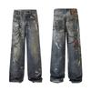Ropa Muxi # 2024 Otoño/Invierno Marca Ac Jeans con Estampado Digital para Hombre, Corte Recto Holgado, Marca de Moda.