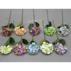 Flor artificial de fronteira, hortênsia de cabeça única com película 3D, hortênsia semiacabada para arranjos florais, hortênsia artificial, flor artificial, arranjo floral de casamento