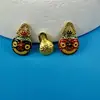 Dorado tonto marea nacional danza del león dios de la riqueza accesorios golondrina bestia dorada familia de tres yurt casa de dinero colgante colgante de llavero