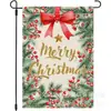 Decoração de Natal Bandeira de Jardim Gnomo Boneco de Neve Árvore de Natal Impressa Frente e Verso Bandeira de Quintal Linho Bandeira Pequena Atacado Personalização
