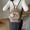 2026 Nueva Mochila de Cuadros Retro Versátil Campus Estudiante Femenina Bolsa Escolar Salida Viaje Lindo Casual Mochila
