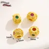 Pingente de Pulseira com Contas de Gotejamento de Óleo Dourado Cobre Estilo Chinês, Pingente de Colar Geométrico Dourado Antigo Acessórios para Joias DIY
