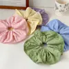Goma de pelo prensada de color crema, versión grande y ancha, nueva, para mujeres con cabello grueso, accesorio para el pelo tipo scrunchie con volantes