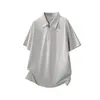 Camisa Polo Masculina G-stone de Verão com Gola Reversível e Meio Zíper Manga Curta Estilo Casual para o Dia a Dia Top Masculino Soltinho