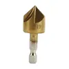Herramienta de Desbarbado de Cinco Hojas al por Mayor 6 Piezas Mango Hexagonal Recubierto de Titanio Herramienta Manual Multifuncional de Desbarbado 6 Piezas Cuchillo de Desbarbado de Cinco Hojas