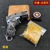 Mini pistola de goma roja cibernética, plegable, con ráfagas de disparo, llavero de aleación para niños