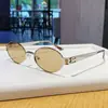 Gafas de sol GM del mismo estilo de Wang Hedi para hombre, forma ovalada de color té vintage, gafas de sol metálicas estilo old money para mujer, protección solar de alta gama